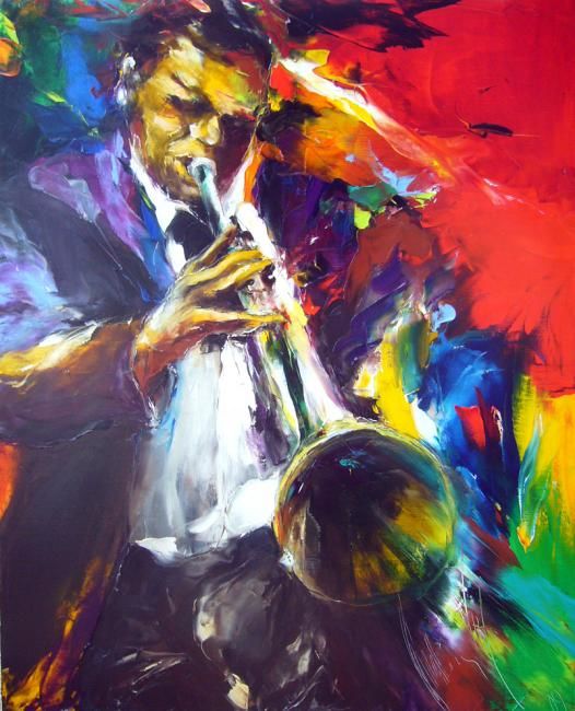 Painting titled "jazz solo Angela Ki…" by Christian Vey, Original Artwork