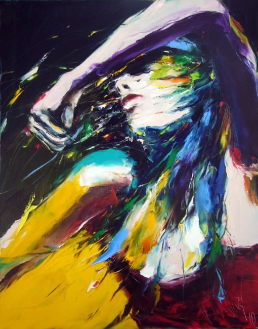 Peinture intitulée "Danseuse Angela Kin…" par Christian Vey, Œuvre d'art originale