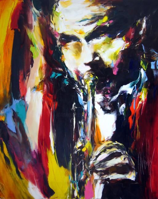 Schilderij getiteld "jazz souffle" door Christian Vey, Origineel Kunstwerk