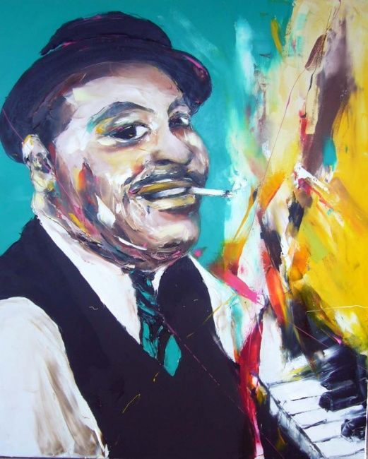 Painting titled "Fats Waller" by Christian Vey, Original Artwork