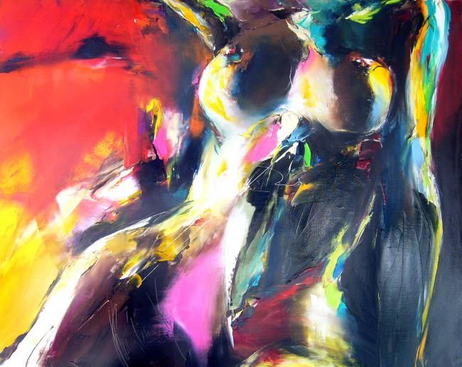 Painting titled "nu abstrait EXPO BE…" by Christian Vey, Original Artwork