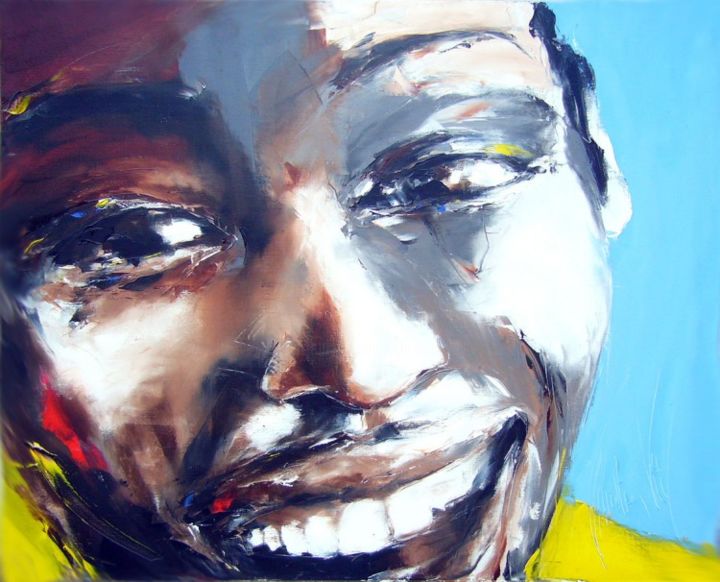 Peinture intitulée "sourir EXPO BENIN" par Christian Vey, Œuvre d'art originale