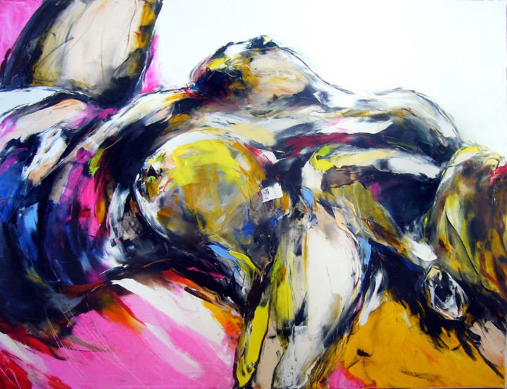 Painting titled "femme nue" by Christian Vey, Original Artwork