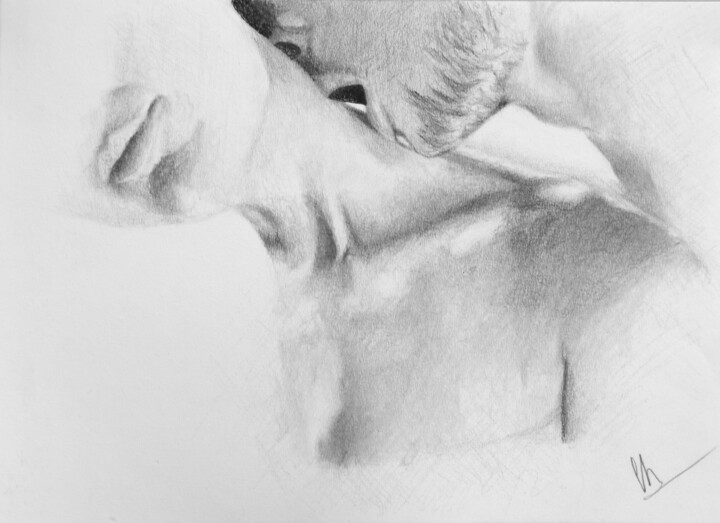 Drawing titled "Sensual" by Christina Diamond, Original Artwork, Charcoal