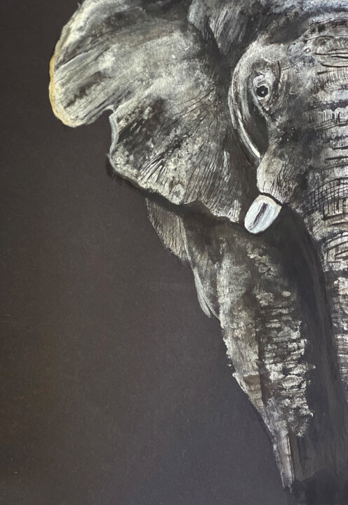 Drawing titled ""Слон"" by Christina Kristovsky, Original Artwork, Acrylic