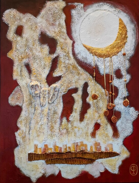 Malerei mit dem Titel ""Emanations"" von Christina Pichi, Original-Kunstwerk, Acryl Auf Keilrahmen aus Holz montiert