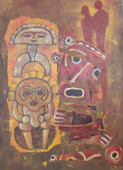 Pittura intitolato ""Mautiabel"" da Christina Pichi, Opera d'arte originale, Acrilico Montato su Telaio per barella in legno