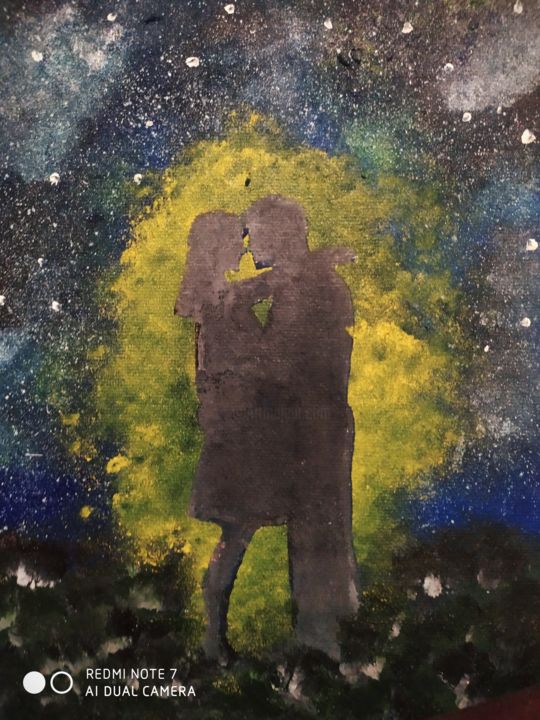 Картина под названием "Ночная атмосфера" - Christina Shonnikova, Подлинное произведение искусства, Масло