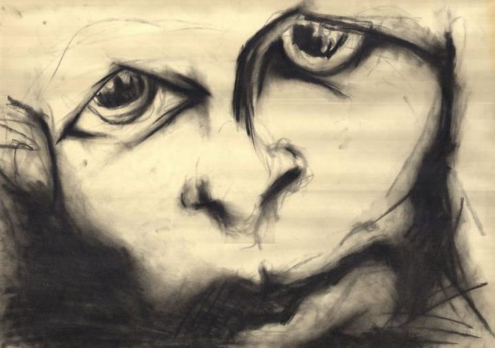 Drawing titled "Face" by Christina White, Original Artwork