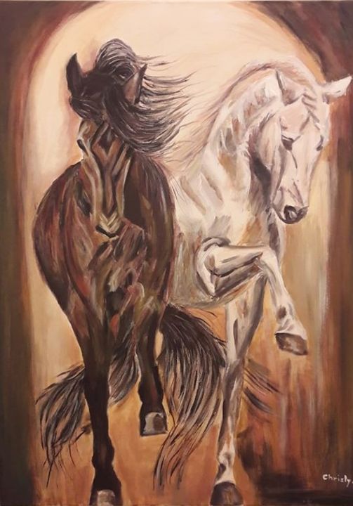 Malerei mit dem Titel "Αντιθέση" von Christine Abou-Negm, Original-Kunstwerk, Acryl
