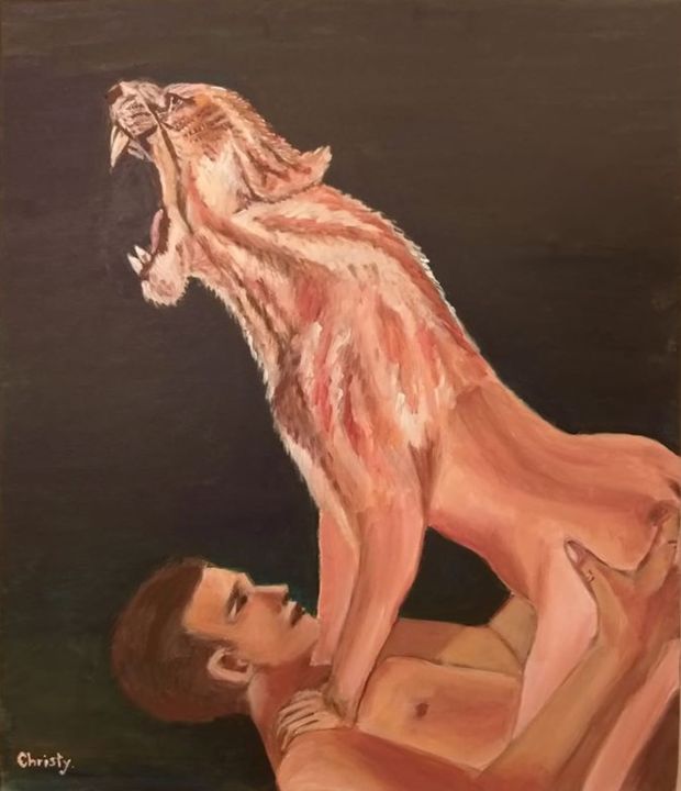 Pittura intitolato "Παθός και Πόθος" da Christine Abou-Negm, Opera d'arte originale, Acrilico