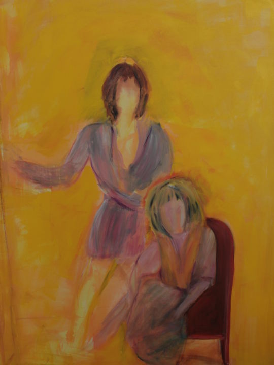 Painting titled "Tendresse" by Christine Albera, Original Artwork, Acrylic