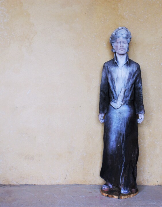 Скульптура под названием "Homme fleur d'Arabi…" - Christine Alias, Подлинное произведение искусства, Терракота