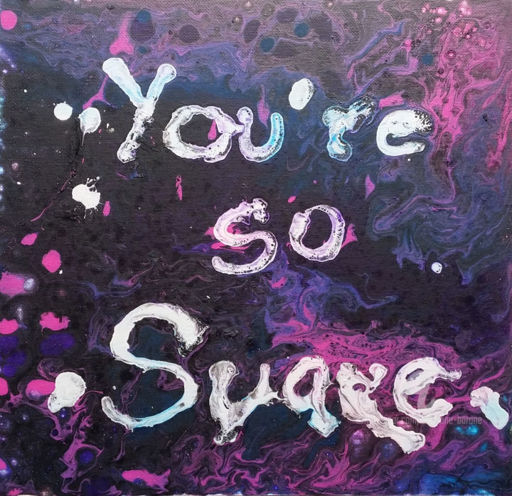 Schilderij getiteld "You're So Suave 1" door Christine Barone, Origineel Kunstwerk, Acryl Gemonteerd op Karton