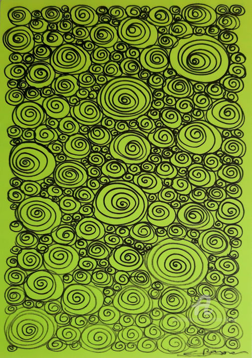 Drawing titled "Infini-02A" by Christine Barone, Original Artwork, Marker