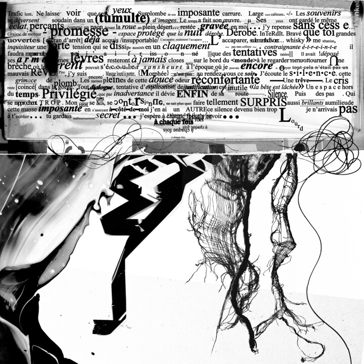 Arts numériques intitulée "Texte 5-30" par Christine Barone, Œuvre d'art originale, Photo montage