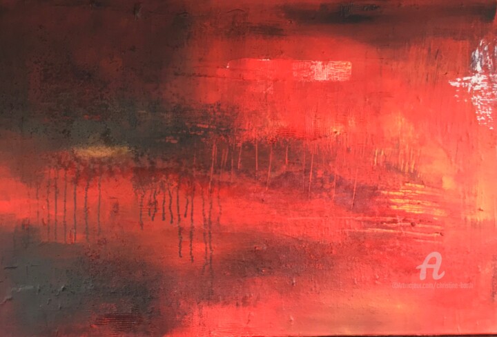 Peinture intitulée "Rouge" par Christine Barth Mroz, Œuvre d'art originale, Acrylique