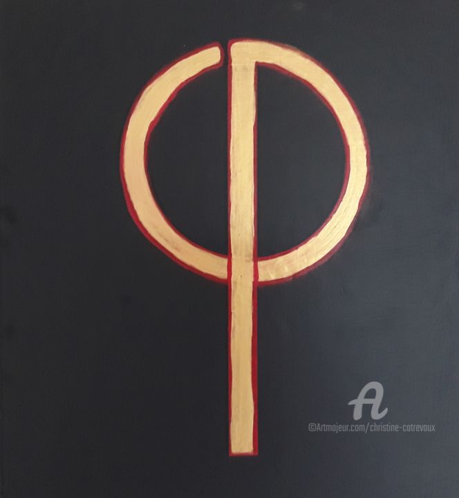 Painting titled "Phi" by Christine Catrevaux, Original Artwork, Acrylic