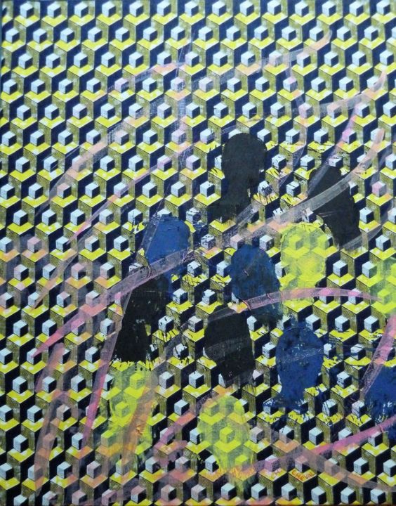 Peinture intitulée "Briser la chaîne de…" par Christine Cheval, Œuvre d'art originale