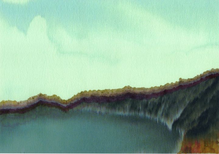 Arte digitale intitolato "Lac" da Christine Cheval, Opera d'arte originale, Pittura digitale