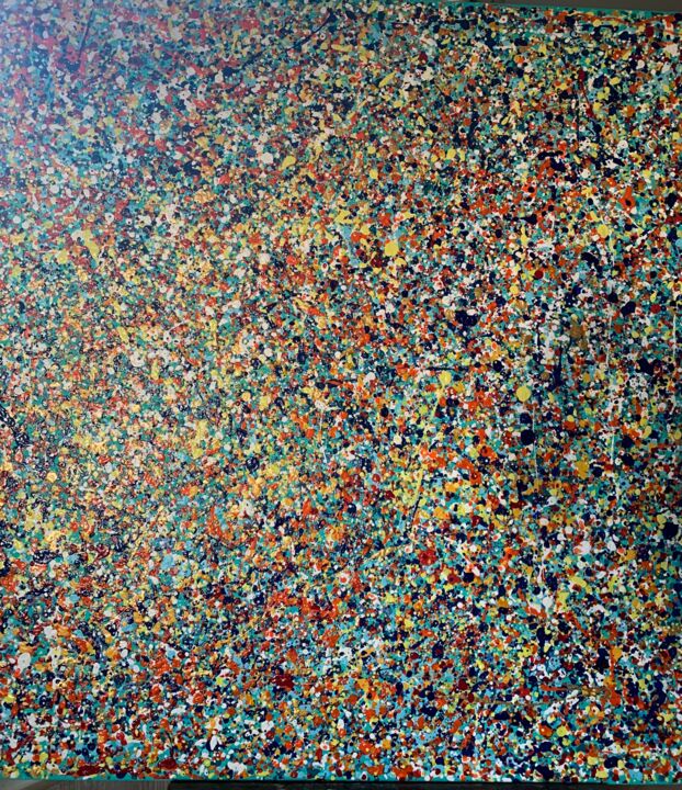 Malerei mit dem Titel "La vie en fusion" von Christine Chirade Art Abstrait, Original-Kunstwerk, Acryl Auf Keilrahmen aus Ho…