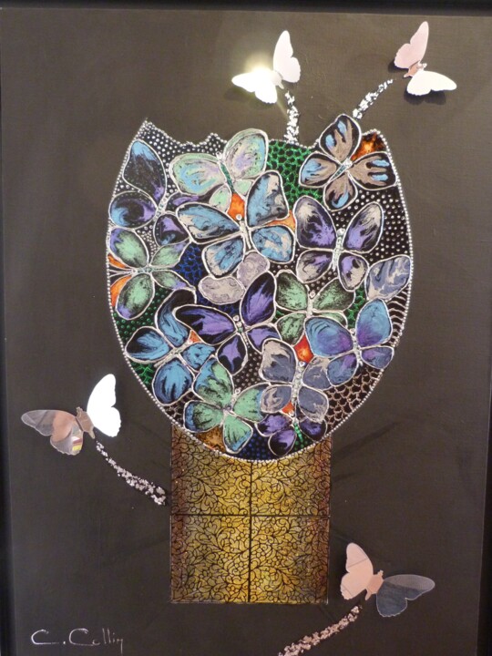 "L'oeuf aux papillons" başlıklı Tablo Christine Collin tarafından, Orijinal sanat