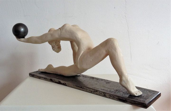 "Gymnaste sur fer fo…" başlıklı Heykel Christine Coscioli tarafından, Orijinal sanat, Terracotta