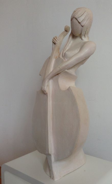 Sculptuur getiteld "corps à cordes" door Christine Coscioli, Origineel Kunstwerk, Terra cotta
