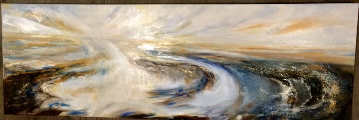 Peinture intitulée "bord de mer grand f…" par Christine Desplanque, Œuvre d'art originale, Huile