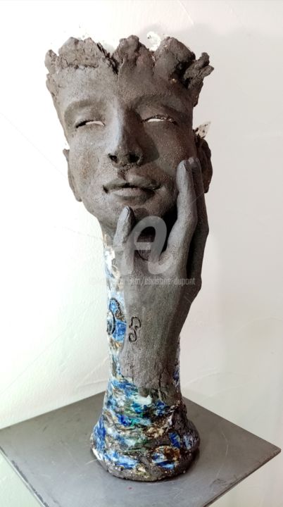 Sculpture titled "Reflexion" by Christine Dupont, Original Artwork, Terra cotta