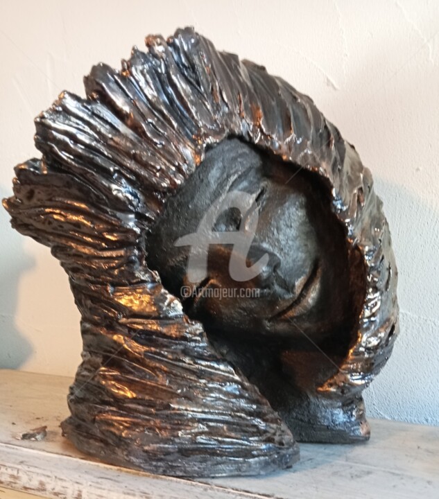 Sculpture intitulée "Orphée" par Christine Dupont, Œuvre d'art originale, Argile