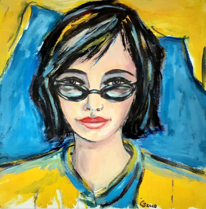 Malerei mit dem Titel "Anja" von Christine Jost (Chijotrend Art), Original-Kunstwerk, Aquarell