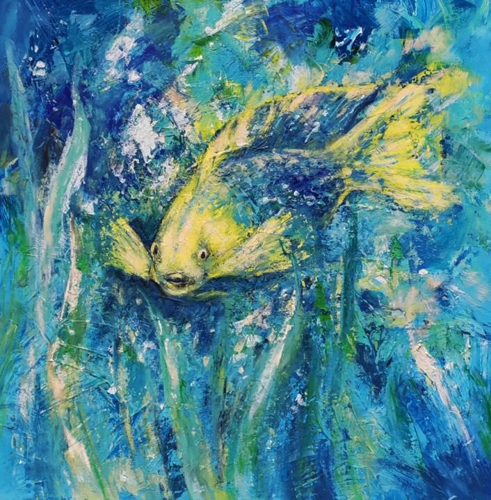 Painting titled "Südsee Fisch" by Christine Jost (Chijotrend Art), Original Artwork, Acrylic