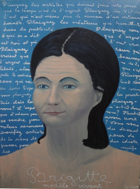 Peinture intitulée "Brigitte, modèle pr…" par Christine Jumaucourt, Œuvre d'art originale, Huile