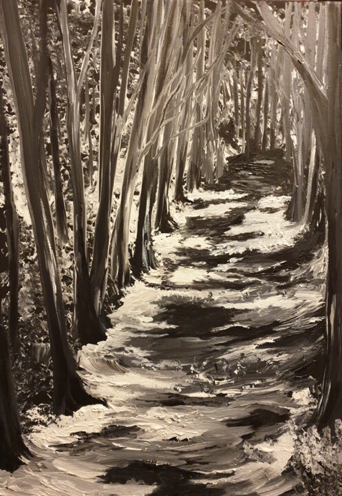 Peinture intitulée "Passage en noir et…" par Christine Lavialle, Œuvre d'art originale, Acrylique