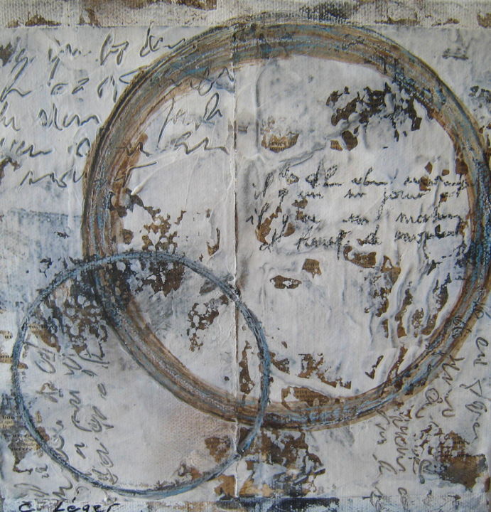 Collages intitulée "FRACTALE   1" par Christine Leger, Œuvre d'art originale, Papier