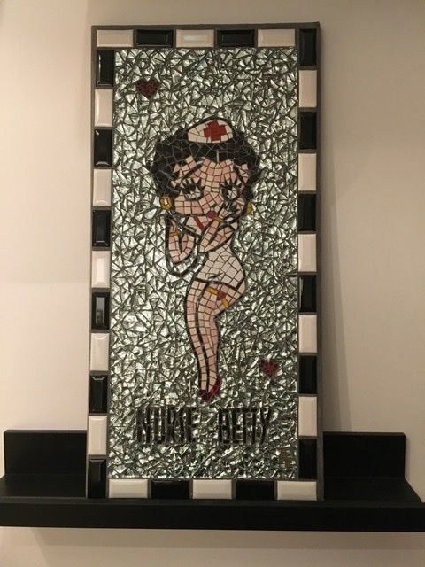 Sculpture titled "Betty Boop" by Christine Louchet, Original Artwork, Mosaic