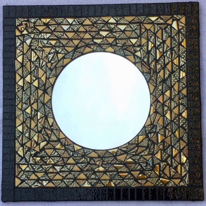 Diseño titulada "Miroir" por Christine Louchet, Obra de arte original, Mosaico