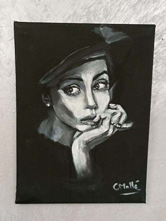 Peinture intitulée "Angelina" par Christine Malle, Œuvre d'art originale, Acrylique Monté sur Autre panneau rigide