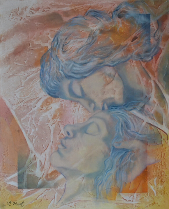 Painting titled ""Nous deux"" by Christine Mamet, Original Artwork, Acrylic