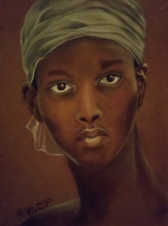 Rysunek zatytułowany „"Fatou"” autorstwa Christine Mamet, Oryginalna praca, Pastel