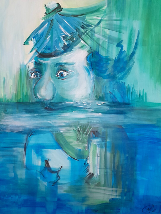 Peinture intitulée "Suijin" par Christine Praneuf, Œuvre d'art originale, Acrylique