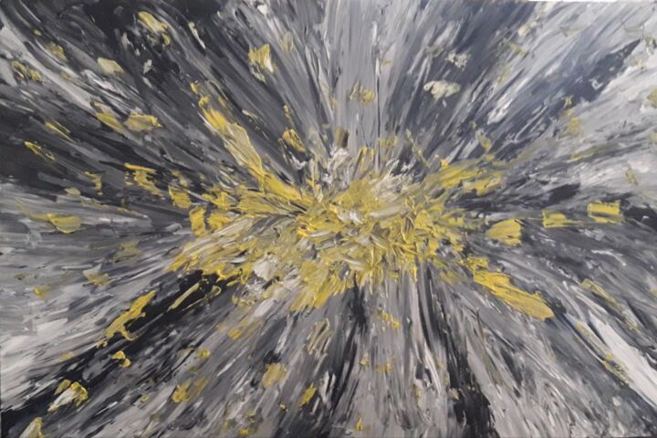 Painting titled "Explosion" by Christine Ranchoux Soleillant, Original Artwork, Oil