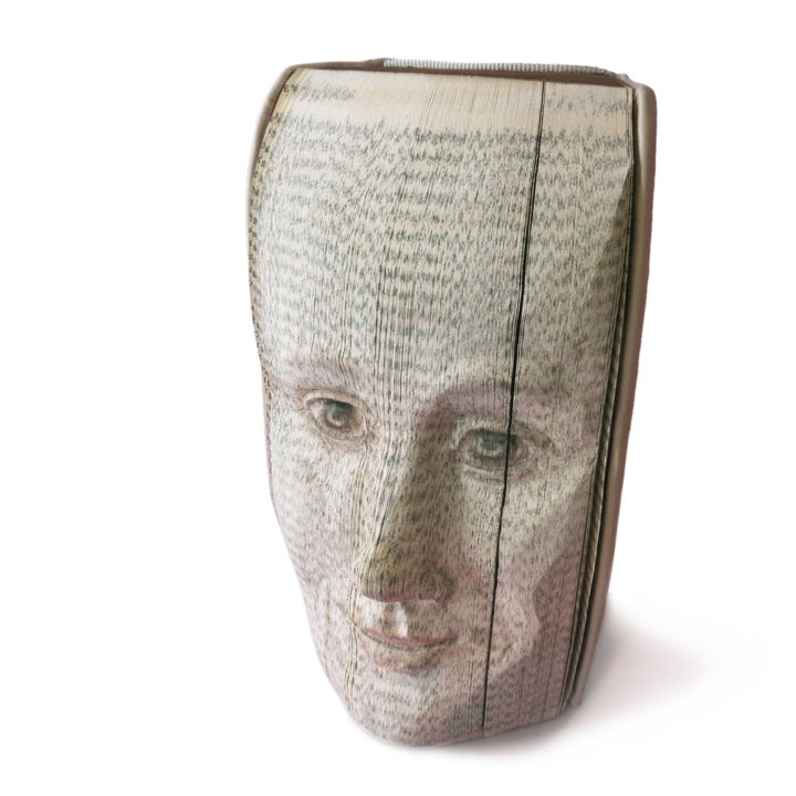 Sculpture titled "Book face sculpture" by Christine Rozina, Original Art, Paper