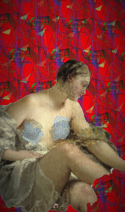 Arts numériques intitulée "blurred women tatto…" par Christine Vannier, Œuvre d'art originale, Modélisation 3D