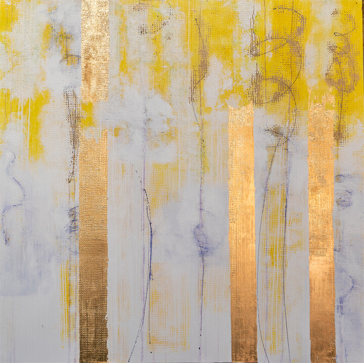 Peinture intitulée "Carré d'Or" par Christine Vannier, Œuvre d'art originale, Pigments Monté sur Châssis en bois