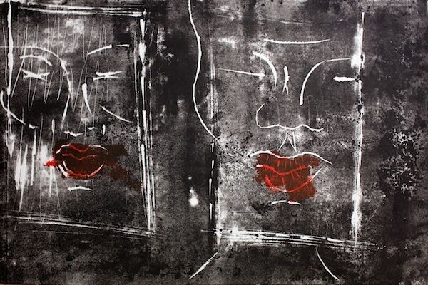 Gravures & estampes intitulée "masque 2" par Christine Vannier, Œuvre d'art originale, Gravure