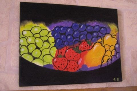 Peinture intitulée "Coupelle de fruits" par Christine Boglioli, Œuvre d'art originale