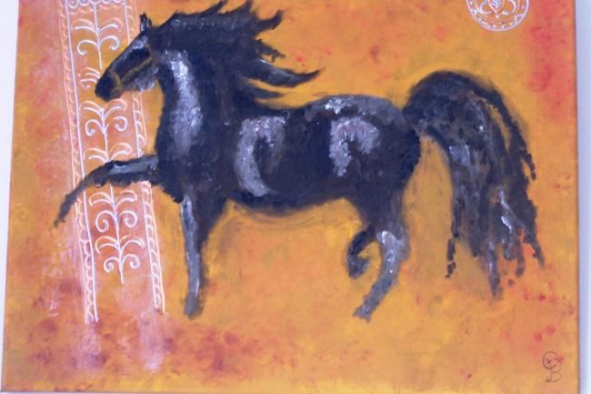 Painting titled "CHEVAL" by Christine Boglioli, Original Artwork, Other