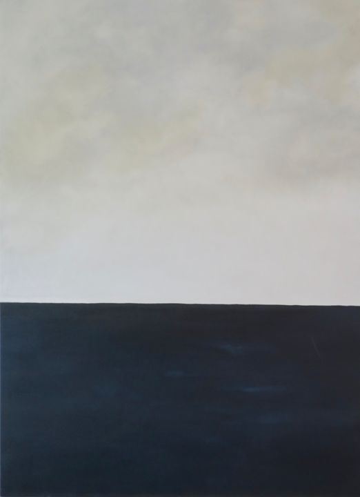 Peinture intitulée "Mer d'encre" par Christine Alixant, Œuvre d'art originale, Huile